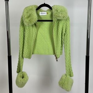 House of Sunny green peggy cardigan sweater